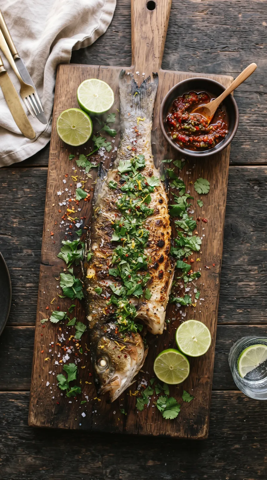 Pescado entero a la brasa