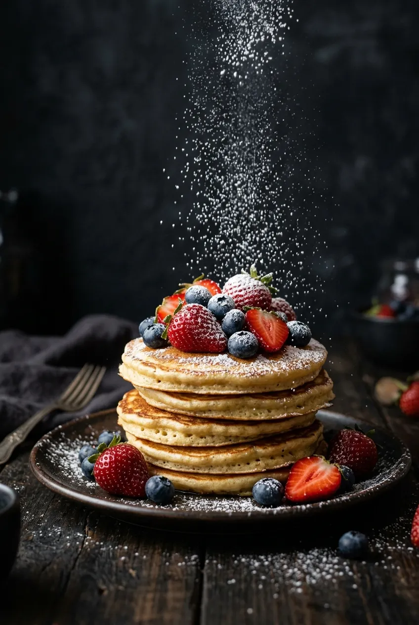Panqueques con frutos rojos